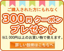 もれなく300円クーポンプレゼント